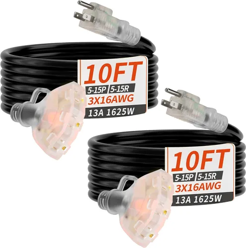Vista 8 de PlugSaf - Cable de extensión para exteriores de 6 pies, 16/3 con múltiples