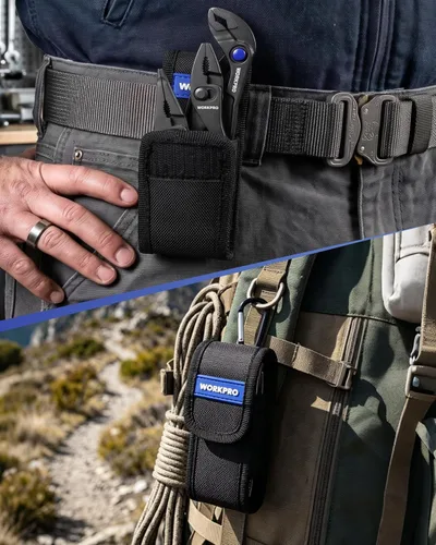 Vista 9 de WORKPRO Juego de 3 alicates con bolsa, alicates de junta deslizante de 4 pulgadas, alicates de bomba de agua de 4 pulgadas y alicates de junta