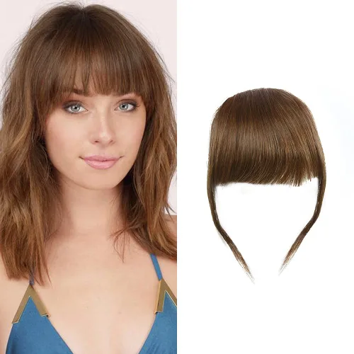 Vista 10 de Shinon – Flequillo con clip de cabello humano; extensión de cabello, fleco