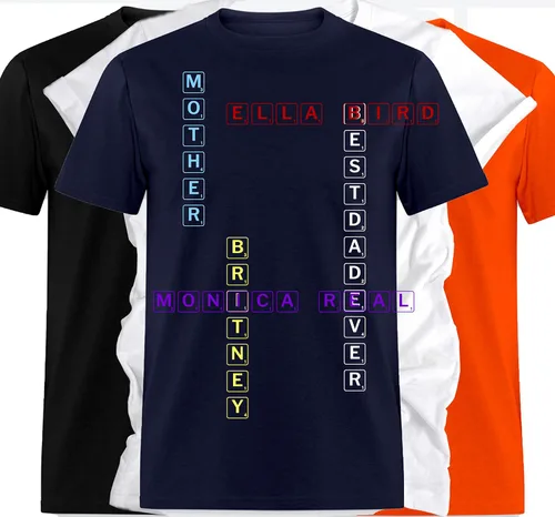 Vista 5 de Scrabble Personalized Shirt, Add Your Own Text, Custom Scrabble Font Shirts, Customized T-Shirts, Custom Scrabble Design Shirt