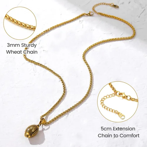 Vista 4 de GOLDCHIC JEWELRY Sport Necklace for Men Boys, Customized Unisex Stainless Steel Baseball Cross necklaceSoccerFootballBasketball Necklace with Chain