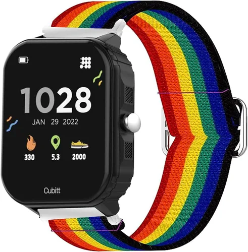 Vista 14 de Lamshaw Correa de reloj inteligente compatible con Cubitt para adolescentes, correa de repuesto ajustable de nailon elástico, accesorios compatibles