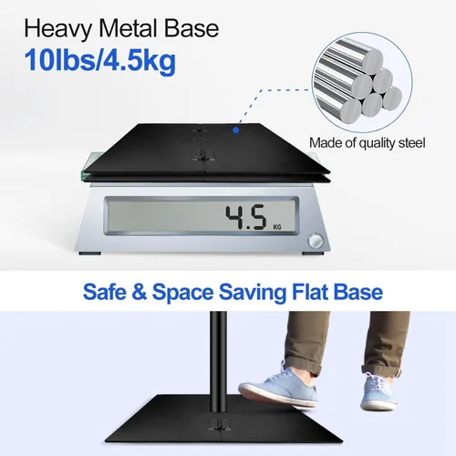 Vista 3 de Soporte para Telón de Fondo EMART, 6.5 x 10 pies, Ajustable, Kit de Tubo y Telón para Fotografía con Base Plana de Metal Resistente para Fiestas