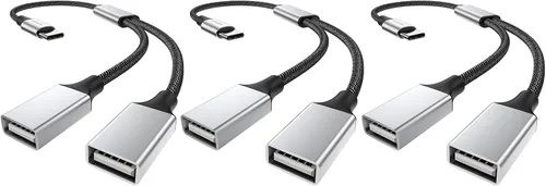 Vista 10 de MOGOOD Divisor USB C a USB, adaptador OTG tipo C a USB 2.0 dual, transferencia de datos de 480 Mbps, compatible con MacBook Pro, iPad Air, Surface