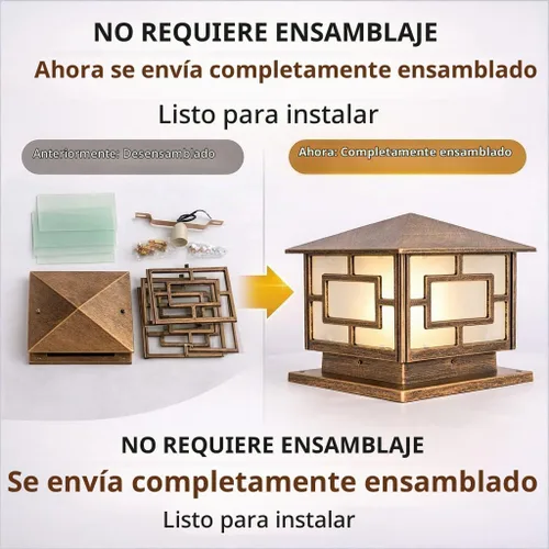 Vista 4 de Luces de columna para exteriores, impermeables, para patio, exteriores, accesorios de aluminio antioxidante, lámpara de pilar moderna