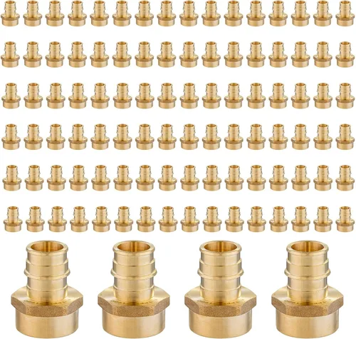Vista 7 de Paquete de 5 adaptadores NPT roscados hembra Seelink PEX-A de 1/2" x 1/2" Colocaciones de expansión de latón PEX-A, ASTM F1960 (PEX1960026-5)