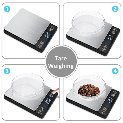 Vista 4 de Báscula digital de bolsillo de precisión de 17.64 oz, resolución de 0.00 oz, incluye un peso de calibración