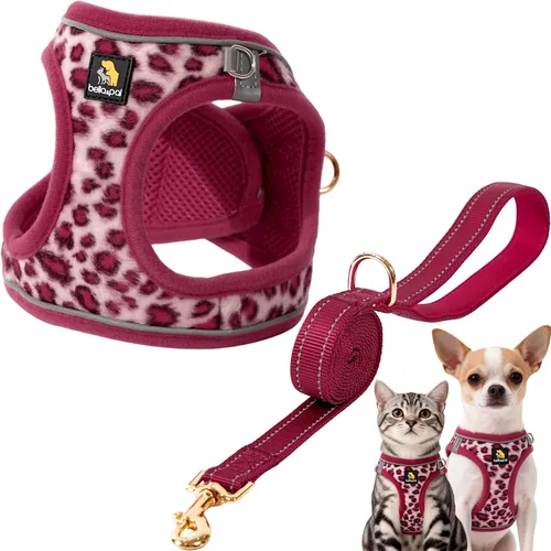 Vista 7 de BELLA & PAL Arnés de chaleco con entrada por pasos para perros pequeños y medianos, arnés para perros pequeños sin tirones con juego de correa