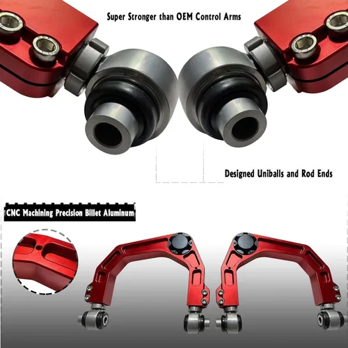 Vista 2 de BST BSSP Brazos de control delanteros superiores de aluminio forjado CNC, elevación de suspensión de 2-4", FUCA compatible con Chevy Silverado