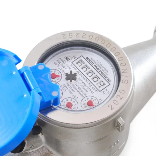 Vista 2 de Medidor de Agua de 1.0" - Acero Inoxidable, Salida de Pulsos, NSF 61, NTEP