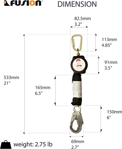 Vista 2 de Cordón autoretráctil de protección contra caídas