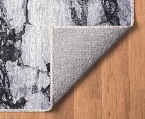 Vista 7 de Abani Parker Collection - Alfombra de área, diseño de mármol marfil/negro, 4 x 6 pies, fácil de limpiar, duradera para niños y mascotas,