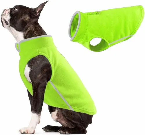 Vista 20 de JACKO & CO - Chaleco de forro polar para perro con anillo de correa - Suéter suave, cálido y ligero para perros pequeños y medianos, cachorros