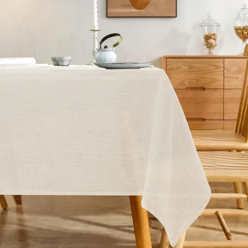 Vista 12 de Mantel rectangular de lino natural, mantel ligero con textura de otoño de 52 x 70 pulgadas, resistente al agua, resistente a las manchas, mantel