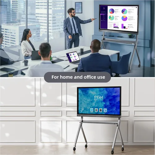 Vista 5 de Smart Board Stand for 55"- 86'' Smart Whiteboard, Electronic Whiteboard, Four Lockable Wheels for Smart Board for Classroom