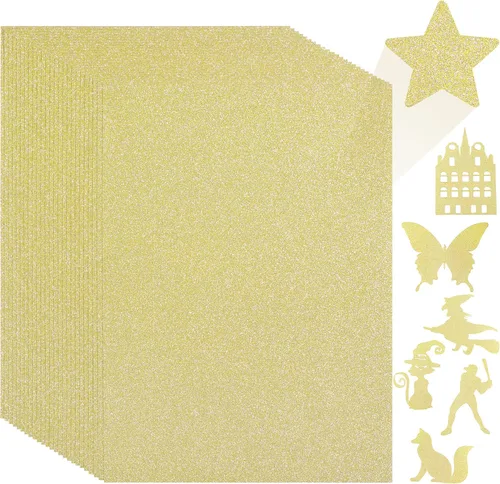 Vista 7 de 40 hojas de papel de cartulina con purpurina de 20 colores - 21,6 x 27,9 cm, 250 g/m²/92 lb, cartulina gruesa de peso pesado y colorida