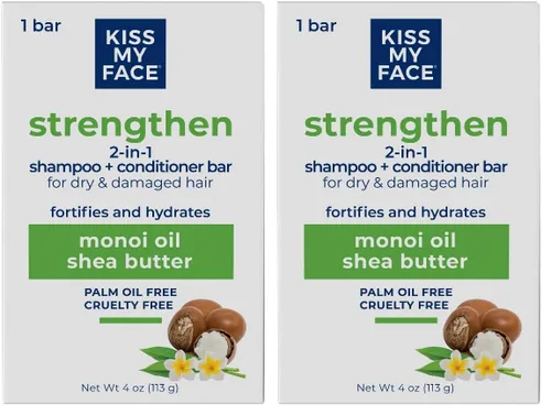 Vista 7 de Kiss My Face Barra de champú y acondicionador 2 en 1, hidratante, calmante, suaviza para todo tipo de cabello, sin aceite de palma, libre