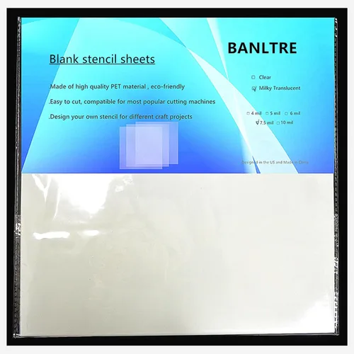 Vista 6 de BANLTRE 12 hojas de lámina de Mylar de 7.5 mil, 12 x 12 pulgadas, lámina de PET translúcida lechosa en blanco para hacer plantillas para máquinas