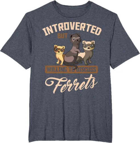 Vista 102 de Camiseta para amantes de los animales de los hurones, Negro, S