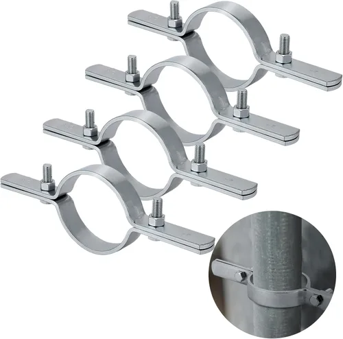 Vista 7 de MorningRo 4 abrazaderas verticales de tubo de 3 pulgadas, soportes de tubo rígido de acero galvanizado para fijación de conductos de cobre, hierro