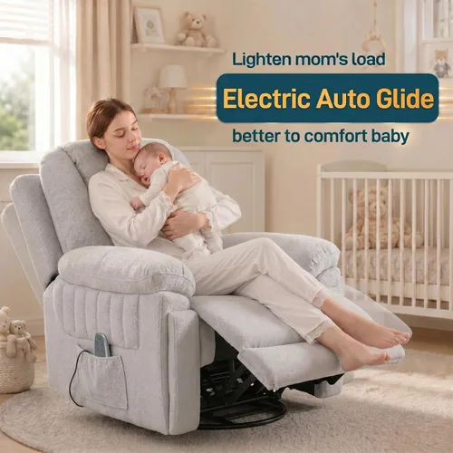 Vista 6 de Silla reclinable mecedora eléctrica automática con 3 velocidades
