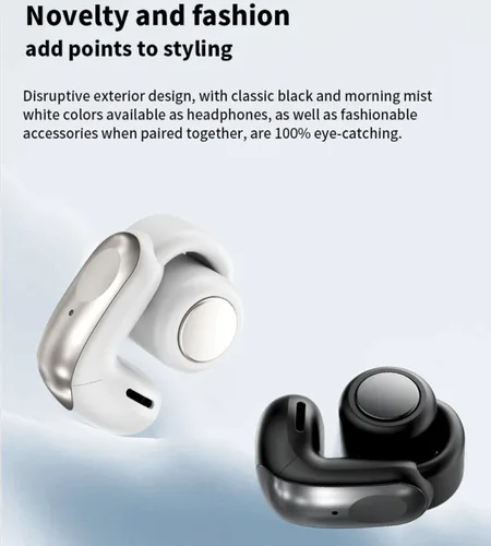 Vista 5 de Auriculares inalámbricos Bluetooth 5.4 con clip de oído abierto Negro