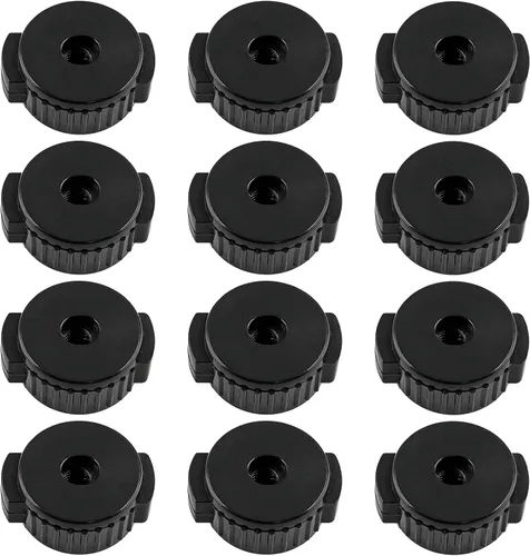Vista 8 de Jiozermi 6 piezas de platillo negro tuercas accesorios de tambor, 0.315 in plástico liberación rápida platillo mate tuerca