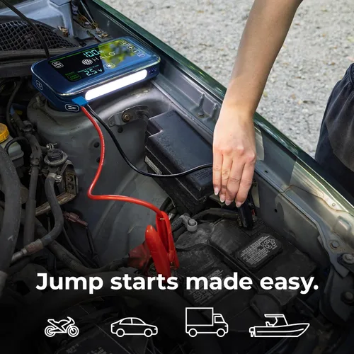 Vista 2 de HALO Bolt AIR Touch 1500A Jump Starter, Air Compressor, Power Bank, LED Light, Black
