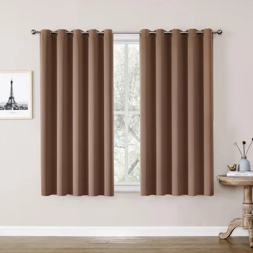 Vista 160 de ChrisDowa - Cortinas cortas para ventana de 40 pulgadas para dormitorio - Cortinas cortas con ojales y aislamiento térmico para oscurecer