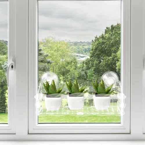 Vista 6 de Abaodam Macetas Soporte de acrílico transparente para alféizar de ventana Extensor de alféizar de ventana Soportes para bonsái para el hogar