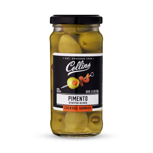 Vista 9 de Collins Aceitunas rellenas de pimiento - Aceitunas de cóctel gourmet - Aceitunas de reina españolas con pimienta de pimiento, cóctel de Martini