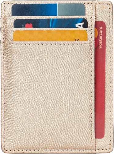 Vista 5 de LinsCraft Pequeñas carteras de bolsillo con bloqueo RFID para hombres y mujeres