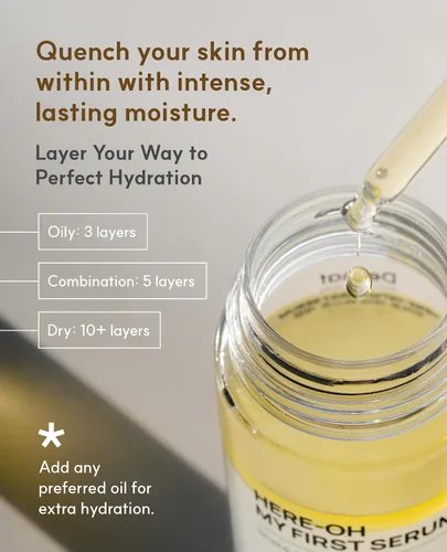 Vista 6 de Here-Oh My First - Suero hidratante con ácido hialurónico Suero facial para piel radiante y reparación de la barrera cutánea Suero coreano