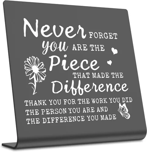 Vista 11 de Regalos de agradecimiento para mujeres y hombres, placa decorativa para oficina, regalos de reconocimiento con cita motivacional "En caso de que