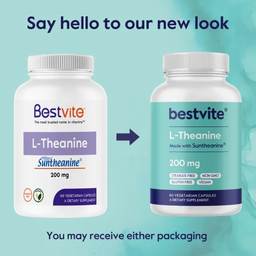 Vista 7 de BESTVITE Double Strength Suntheanine L-Teanina 200mg - Patentado y estudiado clínicamente - 60 cápsulas vegetarianas - Vegano - Sin estearatos - Sin