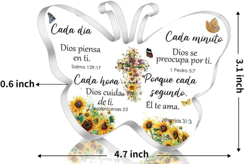 Vista 2 de Regalos de oficina cristiana en español para mujeres, regalos inspiradores religiosos con versículos de la Biblia, regalos de las Escrituras