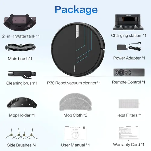 Vista 7 de AIRROBO Robot Vacuum and Mop, 3000Pa Powerful Suction Robot Vacuum Cleaner with Self-Charging, Wi-Fi/App/Voice Control, Advanced Obstacle Avoidance