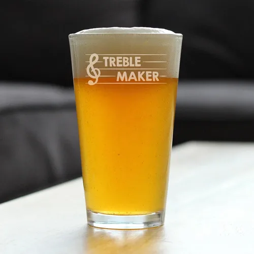 Vista 3 de Custom Treble Maker Pint Glass for Teachers Music Lover Gift - 16 oz