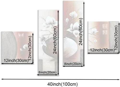 Vista 6 de Noah Art -Arte de flores contemporáneo, tulipán blanco en un florero, imágenes de flores 100% pintadas a mano, pintura al óleo abstracta de flores