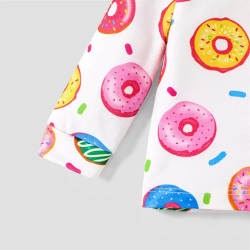 Vista 2 de PATPAT Conjunto de pijama de manga larga con estampado geométrico básico para bebé