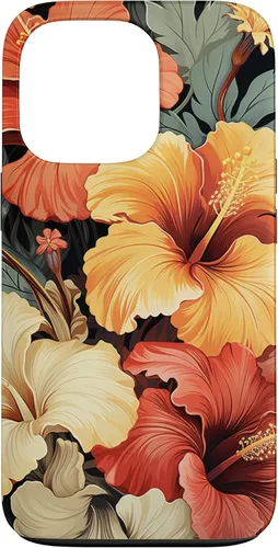 Vista 10 de Hawaiian Tropical Design Yellow Red Hibiscus Plumeria Case for iPhone 17