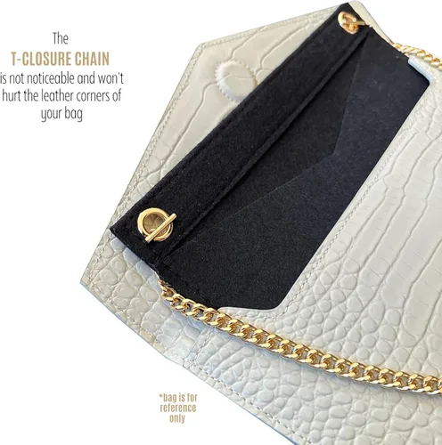 Vista 7 de Uptown Clutch Conversion Kit with Gold Chain Wristlet Insert Wallet on Chain WOC Uptown Pouch Insert (Lime)