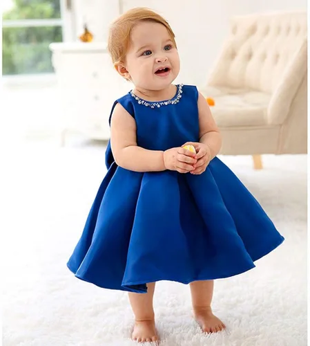 Vista 6 de Bow Dream Vestidos de bebé niña para fiesta, princesa, vestido de cumpleaños formal con gorro