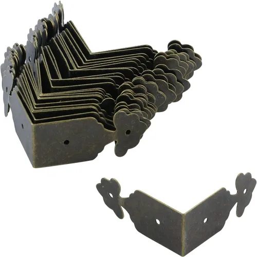 Vista 11 de Antrader 24 piezas de caja de esquinas triangulares de metal protector de esquina de gabinete protector de seguridad para decoración de muebles