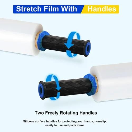 Vista 3 de RAZCC - Película elástica, resistencia industrial, envoltura retráctil para envoltura de paletas, envoltura de plástico transparente resistente