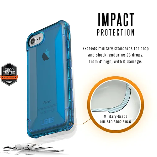 Vista 3 de URBAN ARMOR GEAR [UAG iPhone 8/iPhone 7/iPhone 6s [pantalla de 4.7 pulgadas] Plyo pluma-ligera resistente [glaciar] funda militar para iPhone