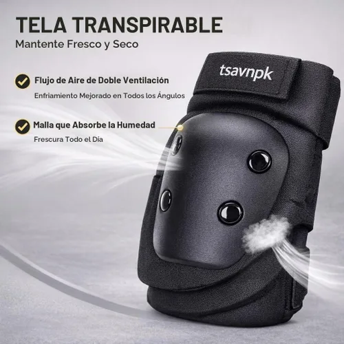 Vista 8 de Adult Knee and Elbow Pads Set with Wrist Guards,Protective Gear for Skating