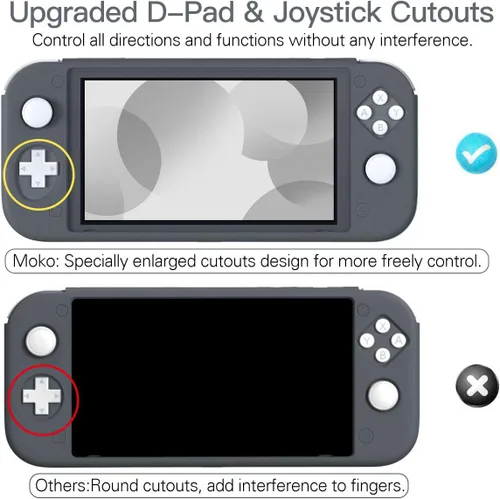 Vista 3 de MoKo - Funda compatible con Nintendo Switch Lite, funda protectora de silicona, funda antiarañazos, con absorción de golpes, antideslizante