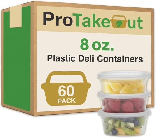 Vista 19 de [8oz-20 juegos de recipientes de plástico con tapas, recipientes transparentes sin BPA con tapas herméticas, almacenamiento de alimentos resistente