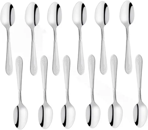 Vista 9 de TrueCraftware - Elizabeth - Juego de 12 cucharas de caldo de acero inoxidable, cubiertos de acero inoxidable, juego de vajilla de cocina